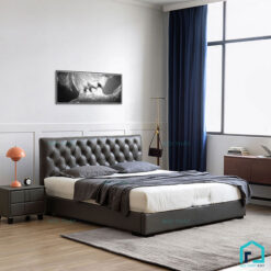 Giường ngủ bọc da/nỉ rút lõm GN03