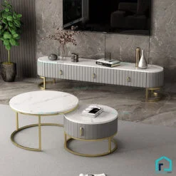 Kệ tivi bọc nỉ chân sắt KT03