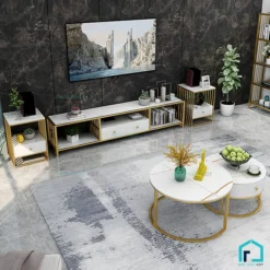 Kệ tivi sắt có ngăn kéo KT05