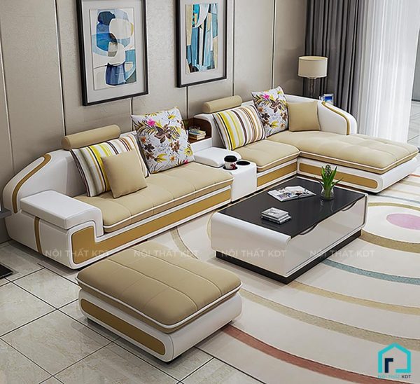 Sofa góc bọc nỉ hiện đại cho phòng khách rộng và vừa S28 (10)