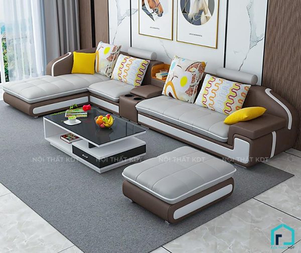Sofa góc bọc nỉ hiện đại cho phòng khách rộng và vừa S28 (13)