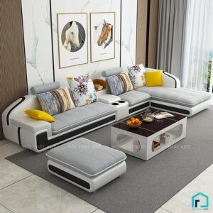 Sofa góc bọc nỉ hiện đại cho phòng khách rộng và vừa S28 (14)