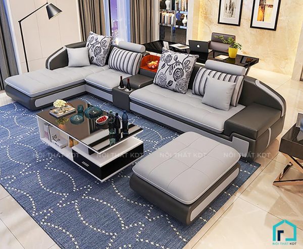 Sofa góc bọc nỉ hiện đại cho phòng khách rộng và vừa S28 (27)