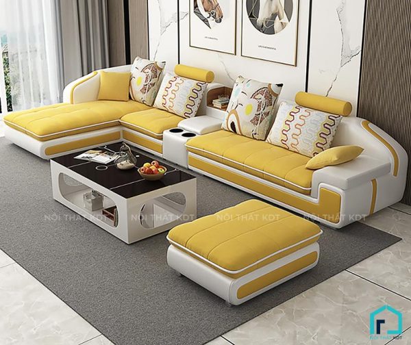Sofa góc bọc nỉ hiện đại cho phòng khách rộng và vừa S28 (3)