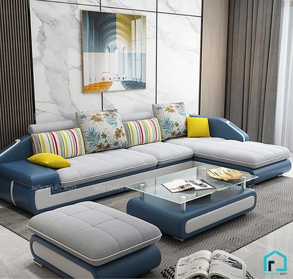 Sofa góc bọc nỉ hiện đại cho phòng khách rộng và vừa S28 (9)