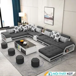 Bộ ghế sofa phòng khách vải nỉ cao cấp chữ U mã S29U