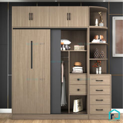 Tủ quần áo 2 cánh khác màu