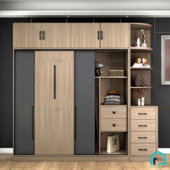 Tủ quần áo 2 cánh khác màu