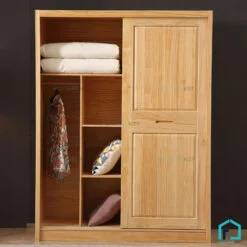 Tủ quần áo gỗ sồi cửa trượt