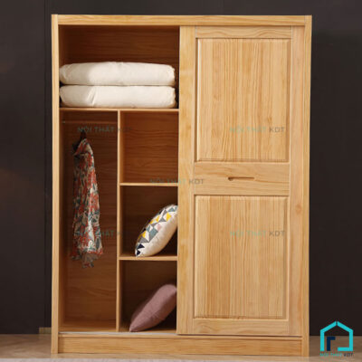 Tủ quần áo gỗ sồi cửa trượt