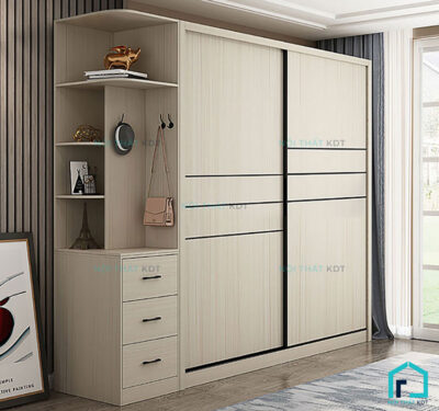 Tủ quần áo họa tiết kẻ ngang