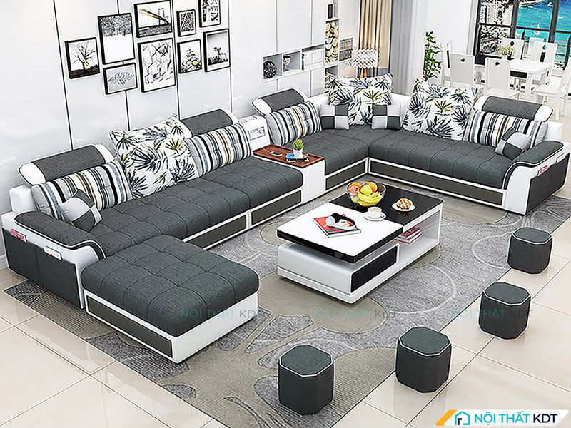 Sofa chữ U khối liền thiết kế liền mạch sang trọng chỉnh chu