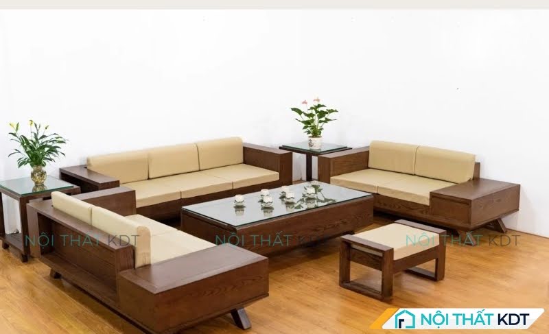Sofa chữ U gỗ tự nhiên, sự kết hợp hoàn hảo cho phong cách cổ điển
