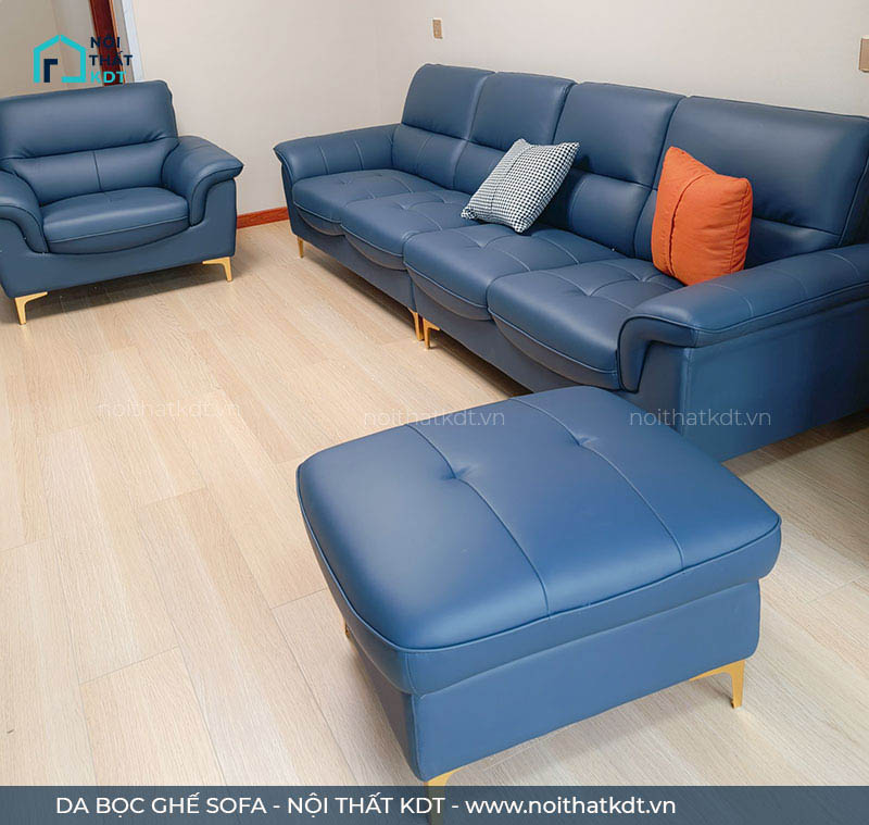Bộ sofa bọc da Accura màu xanh