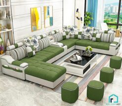 Bộ sofa nỉ góc chữ U kích thước lớn S39U (2)