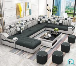 Bộ sofa nỉ góc chữ U kích thước lớn S39U (3)