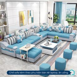 Bộ sofa nỉ góc chữ U kích thước lớn S39U (6)