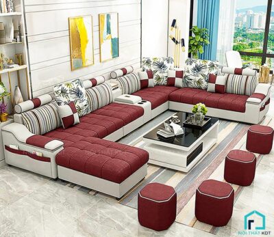 Bộ sofa nỉ góc chữ U kích thước lớn S39U (8)