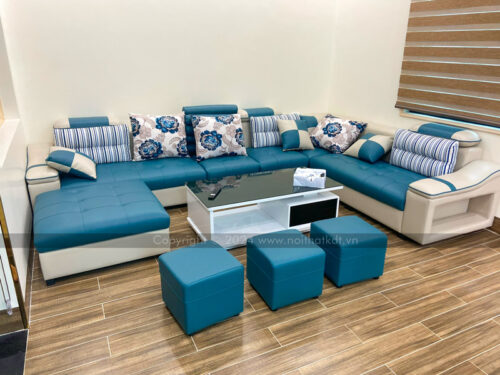 Ghế sofa nỉ góc chữ U cho nhà rộng S39U photo review