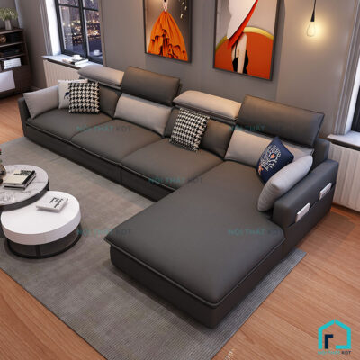 Sofa da tay vuông mỏng