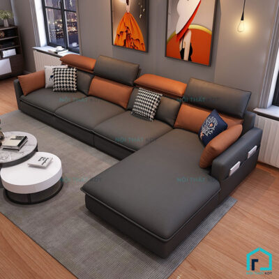 Sofa da tay vuông mỏng