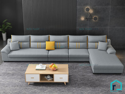 Sofa nỉ gối họa tiết dọc