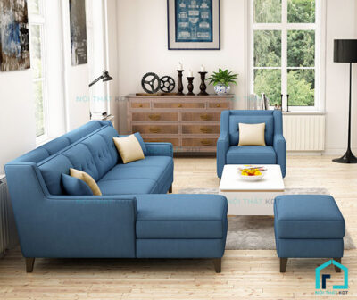 Sofa nỉ tay bậc thang
