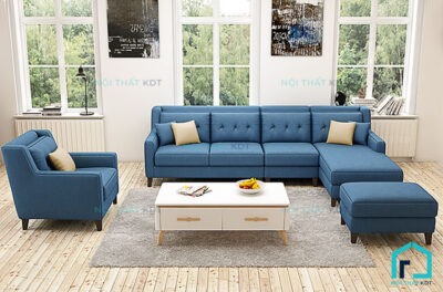 Sofa nỉ tay bậc thang