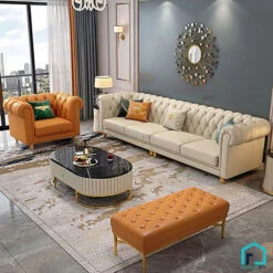 Sofa tân cổ điển tay cuộn