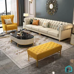 Sofa tân cổ điển tay cuộn
