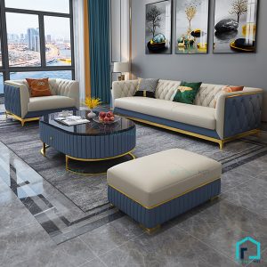 Sofa tân cổ điển viền vàng