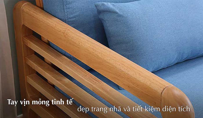 Sofa gỗ góc L tay tròn S175