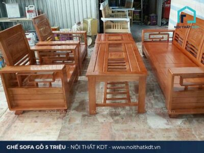 Mẫu bàn ghế gỗ phòng khách đơn giản