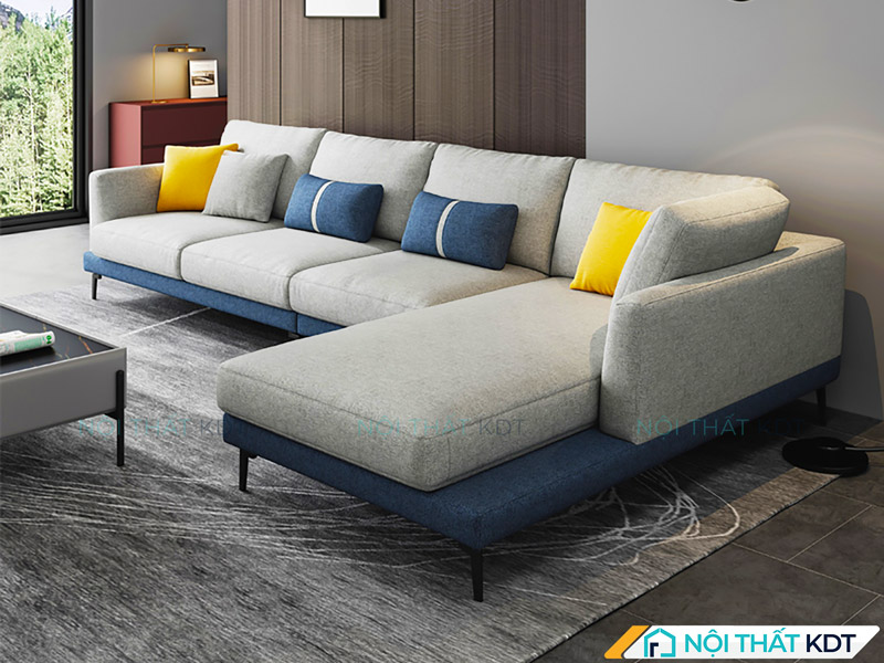 Mẫu sofa nỉ chữ L cỡ lớn S169 của Nội thất KDT