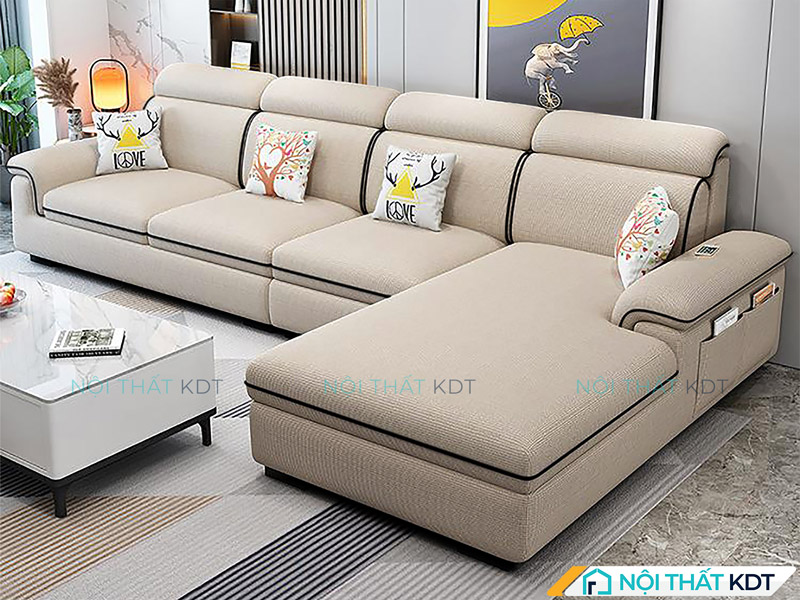 Mẫu sofa nỉ chữ L cỡ lớn S36A của Nội thất KDT