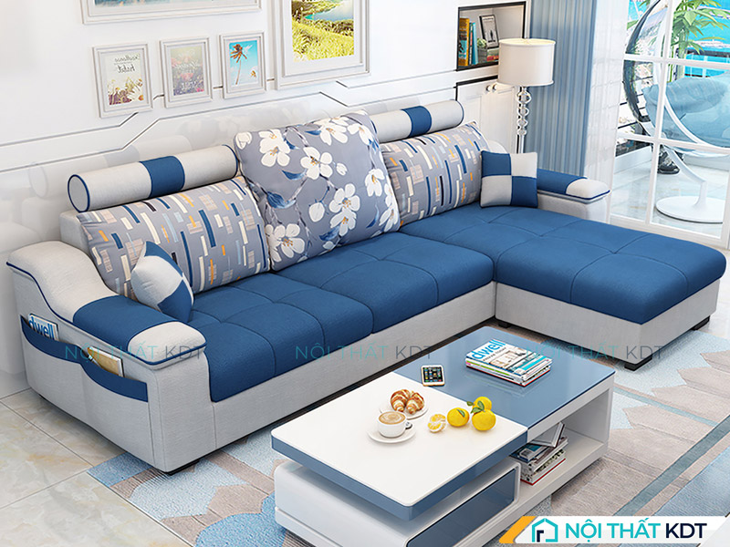Mẫu sofa nỉ chữ L cỡ lớn S39 của Nội thất KDT