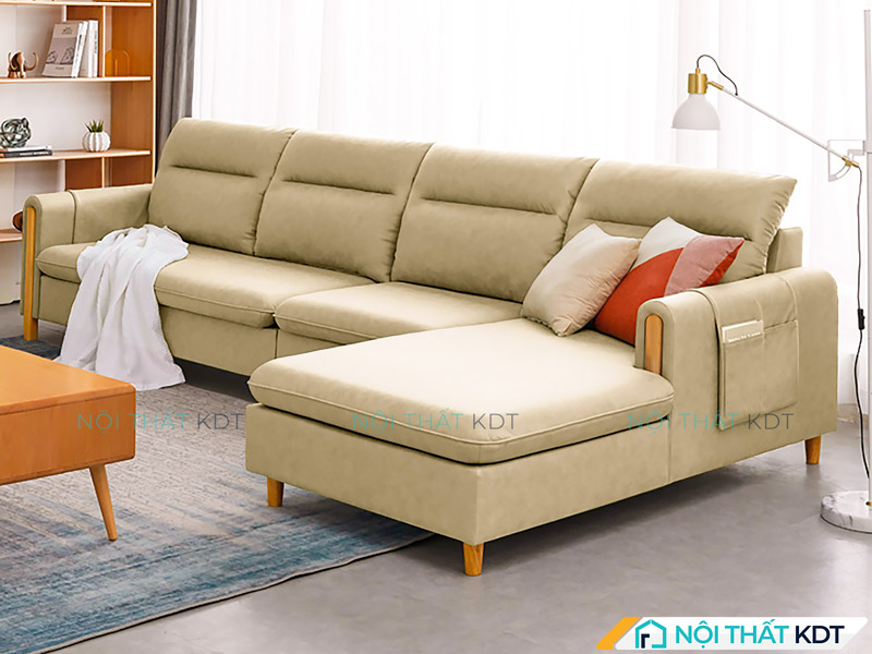Mẫu sofa nỉ chữ L cỡ lớn S408 của Nội thất KDT