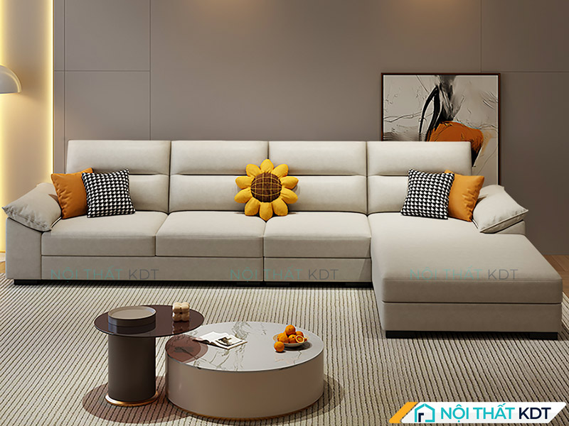 Mẫu sofa nỉ chữ L cỡ lớn S472-L4 của Nội thất KDT