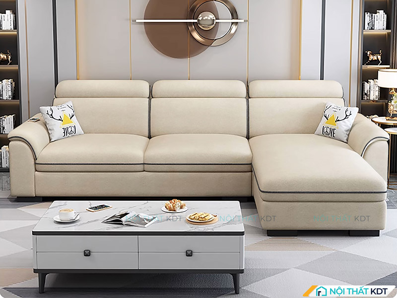 Mẫu sofa nỉ chữ L S110A của Nội thất KDT