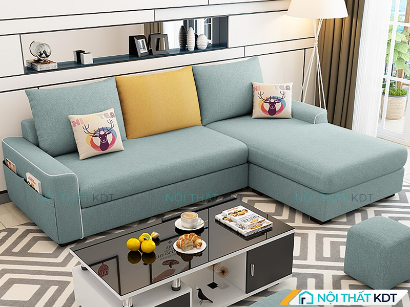 Mẫu sofa nỉ chữ L S23A của Nội thất KDT