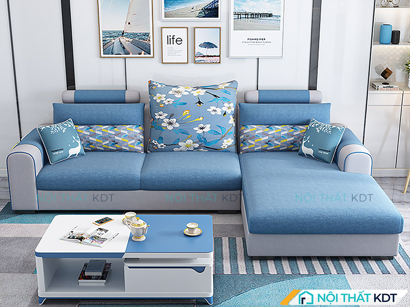 Mẫu sofa nỉ chữ L S27 của Nội thất KDT