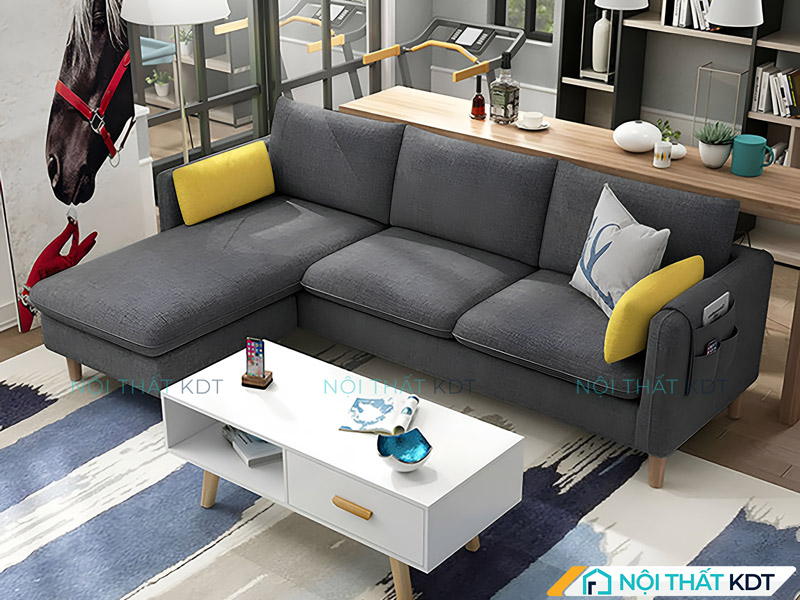 Mẫu sofa nỉ chữ L S33A của Nội thất KDT