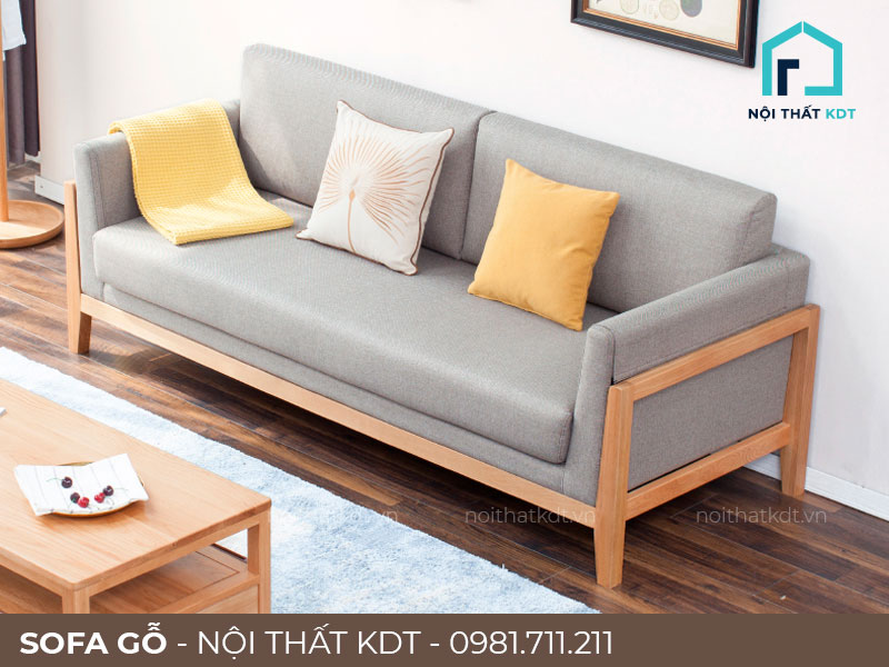 Sofa gỗ đơn giản mà sang trọng