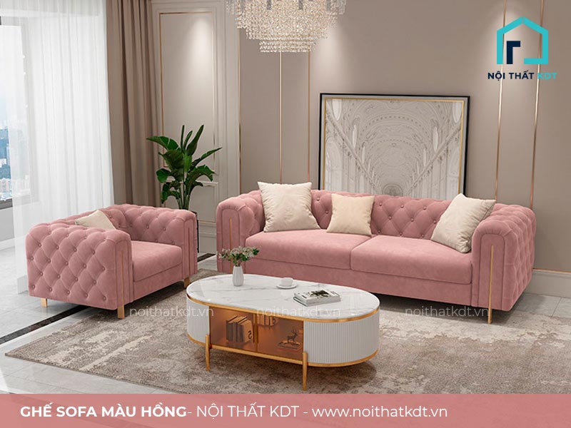sofa màu hồng cao cấp