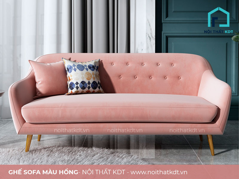 sofa màu hồng đơn giản