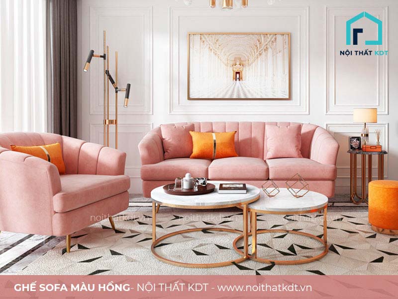 Sofa màu hồng hiện đại