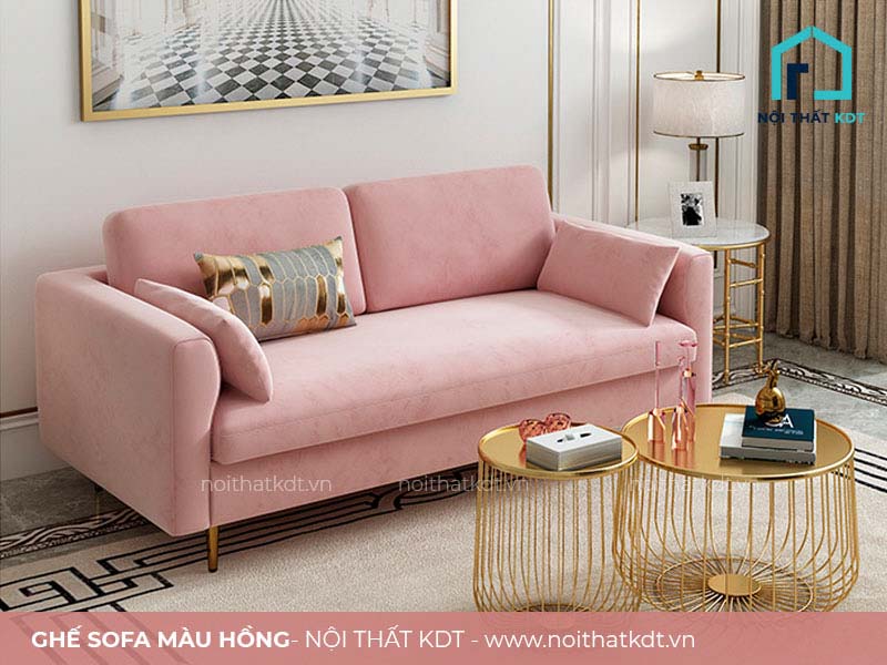 Sofa màu hồng nhỏ gọn