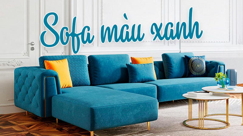 mẫu ghế sofa màu xanh dương