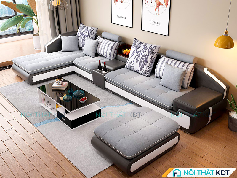 Tối ưu góc chết: sofa nỉ chữ L giúp không gian nhỏ gọn gàng, cân đối nhờ thiết kế góc vuông linh hoạt