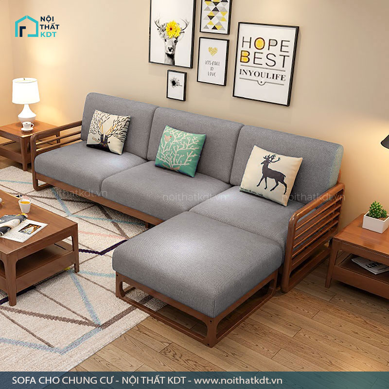 Sofa gỗ dành cho phòng khách nhỏ